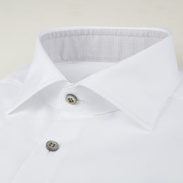 Stenstroms Slimline White Contrast Twill Dress Shirt