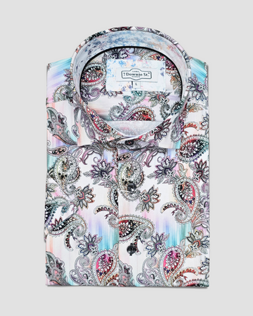 Short Sleeve Casual Shirt in Bright Paisley