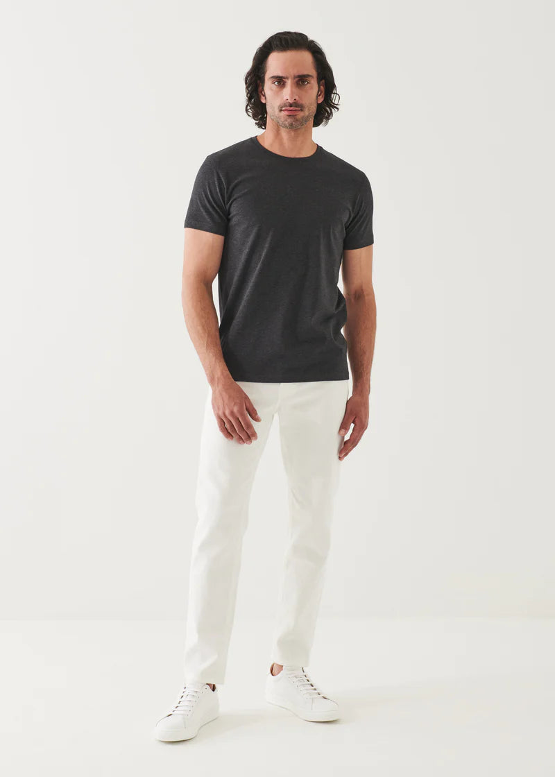 Patrick Assaraf Iconic Pima Cotton Stretch T-Shirt in Charcoal