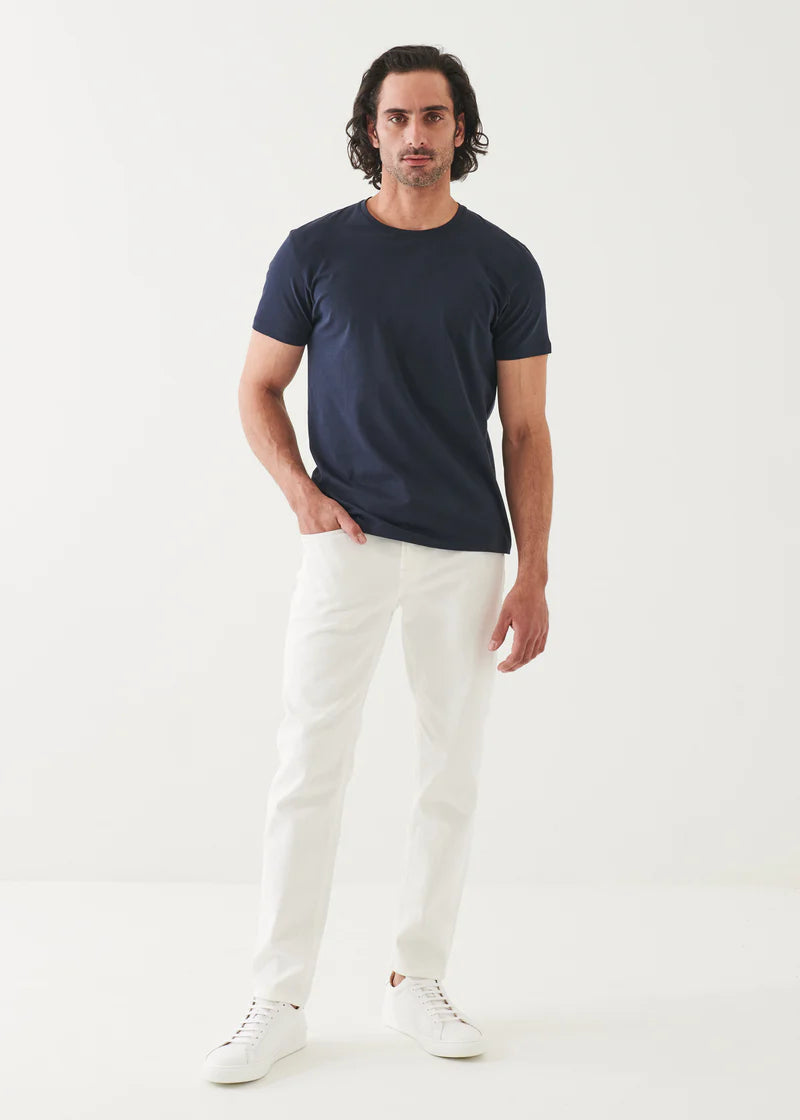 Patrick Assaraf Iconic Pima Cotton Stretch T-Shirt in Navy