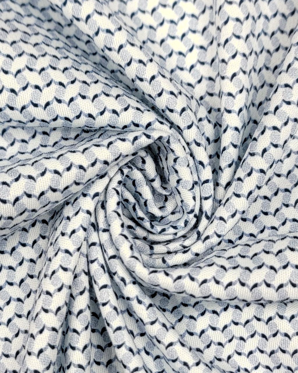 Desoto Long Sleeve Jersey Shirt in Light Blue Geometric Pattern