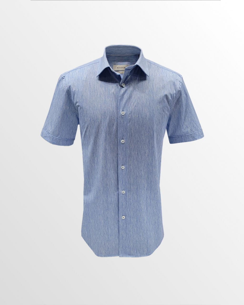 Bugatchi OoohCotton Casual Shirt in Vertical Stripe Classic Blue