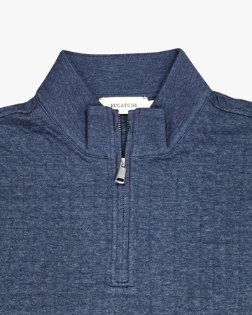 Quilted 1/4 Zip Pullover in Blue