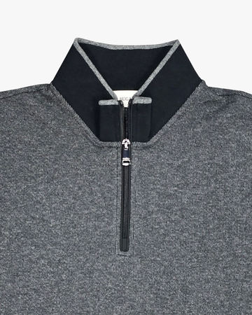 Two Tone 1/4 Zip Pullover in Black