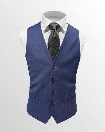 Formal Wool Vest in Cobalt