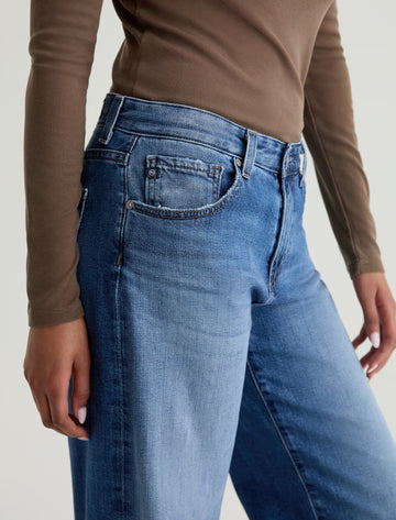 Adria Low Rise Wide Leg Jean in Headline