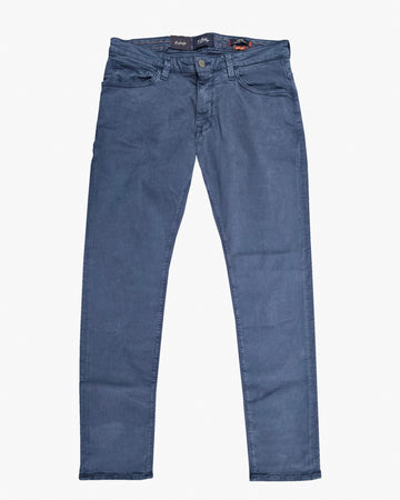 Cool Tapered Leg Casual Pant in Dark Denim Twill
