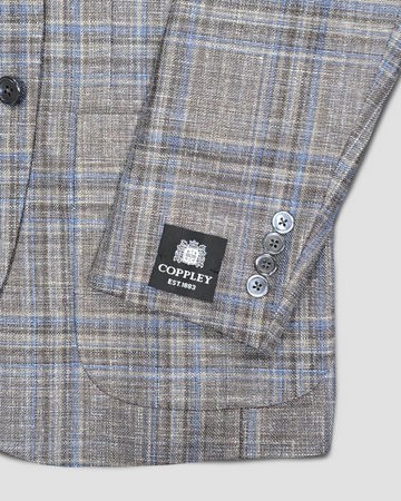 Gio Fit Feature Sport Jacket in Taupe Plaid