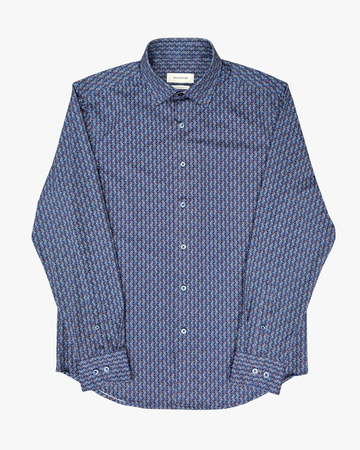 OoohCotton Sport Shirt in Navy Triangles