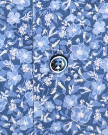 OoohCotton Short Sleeve Casual Shirt in Cobalt Florals