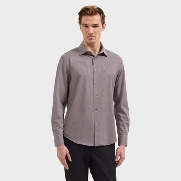 OoohCotton Casual Geometric Shirt in Burgundy