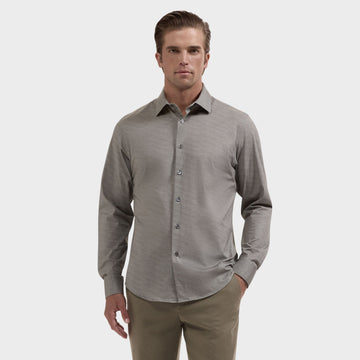 OoohCotton Casual Herringbone Shirt in Olive