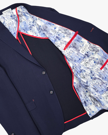 Milano Sport Jacket in Navy Waffle Texture