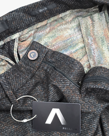 Rob Slim Fit Premium Chino in Warm Brown Fleck