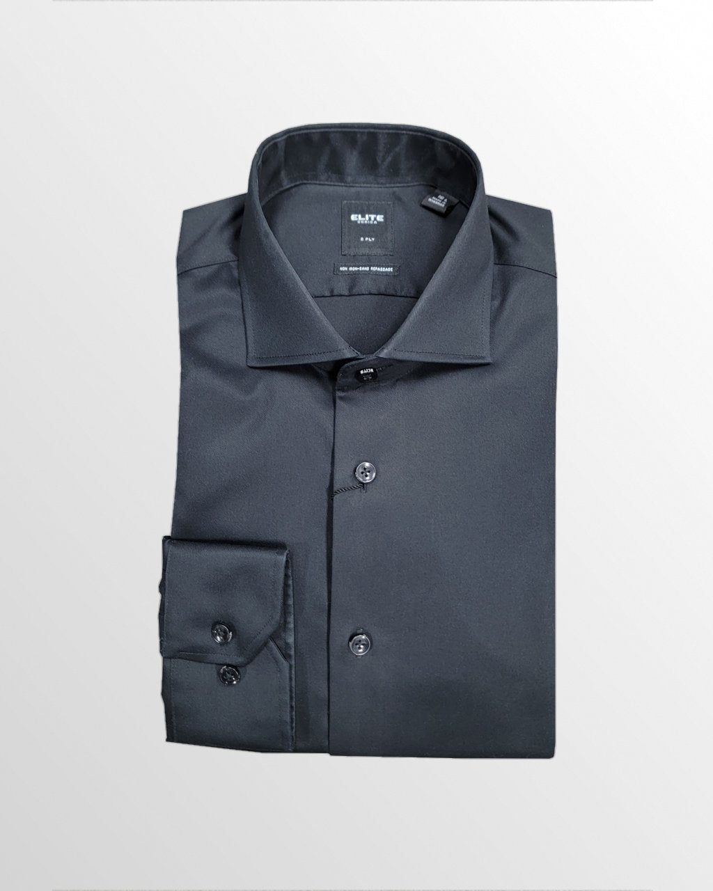 Serica Elite Twill Dress Shirt – Black