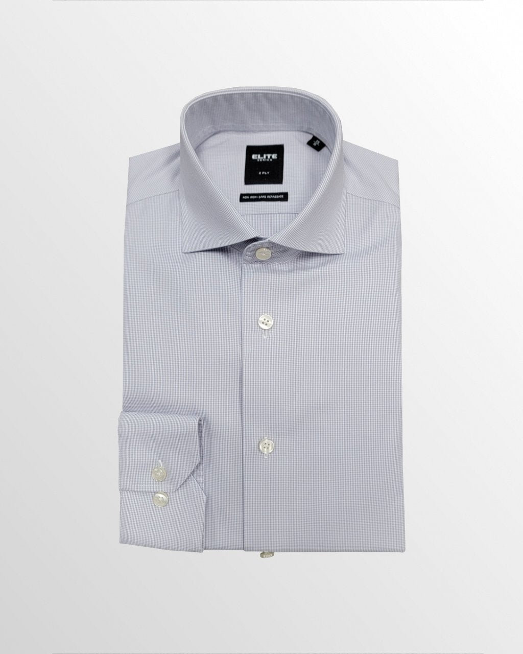 Serica Elite Micro Pattern Dress Shirt – Platinum