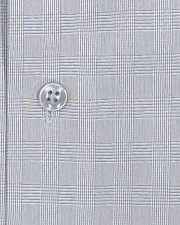 Elite Windowpane Plaid Dress Shirt - Grey