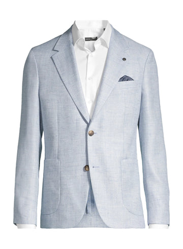 Linen Blend Blazer in Light Blue