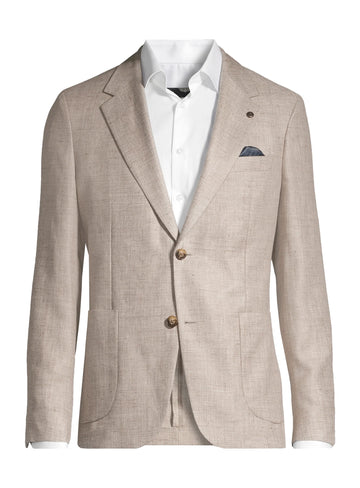 Linen Blend Blazer in Taupe