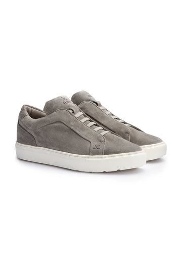 Metro Slip-On Sneaker in Grey Suede