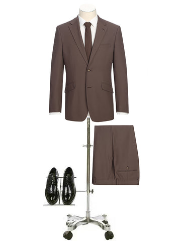 Slim Fit Suit in Tawny Brown