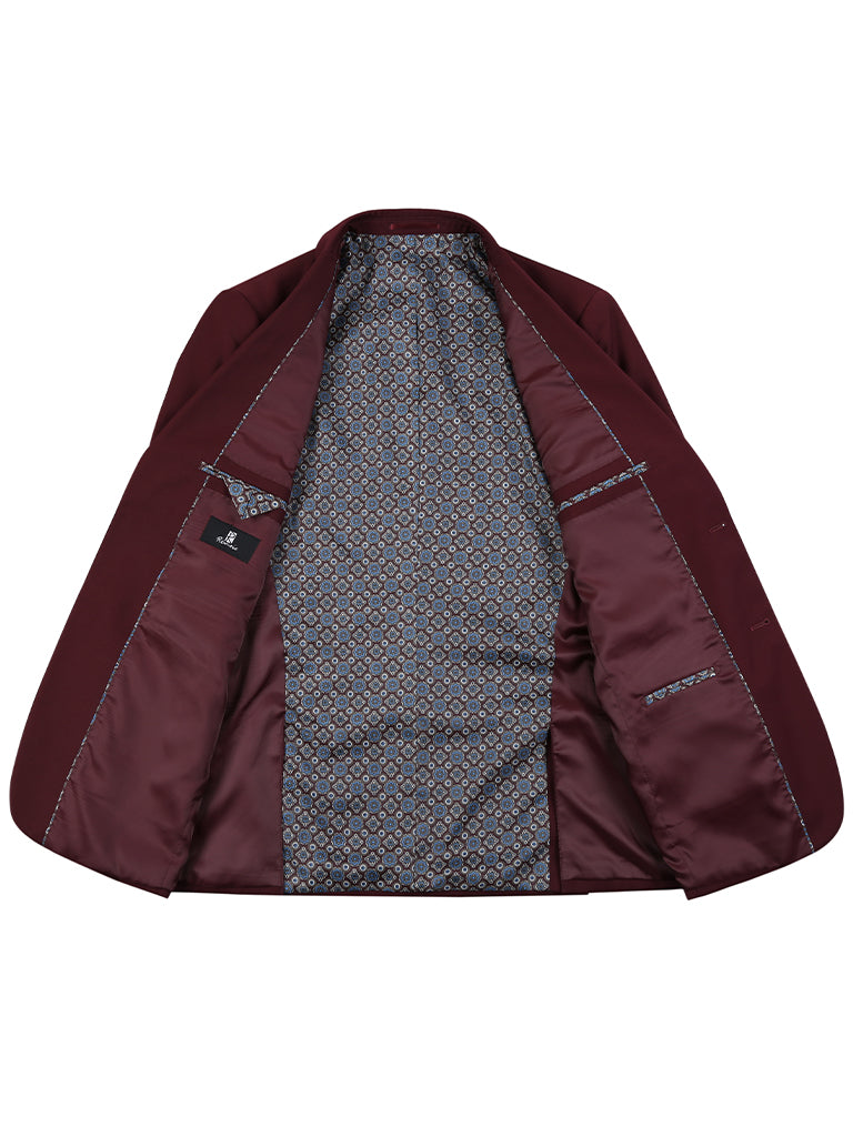 Slim Fit Suit in Burgundy