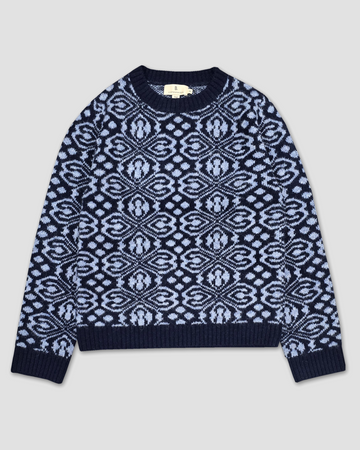 Geometric Print Pullover in Blue