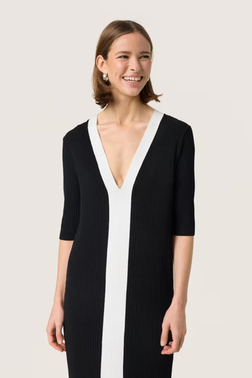 Lidya Block Dress in Black