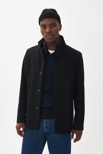 Harvey Short Wool Jacket in Black