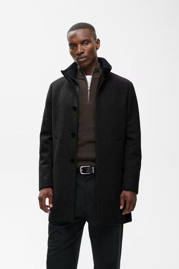 Harvey Wool Coat in Black