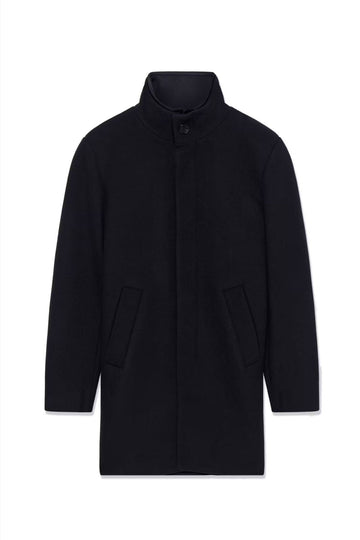 Harvey Wool Coat in Dark Navy