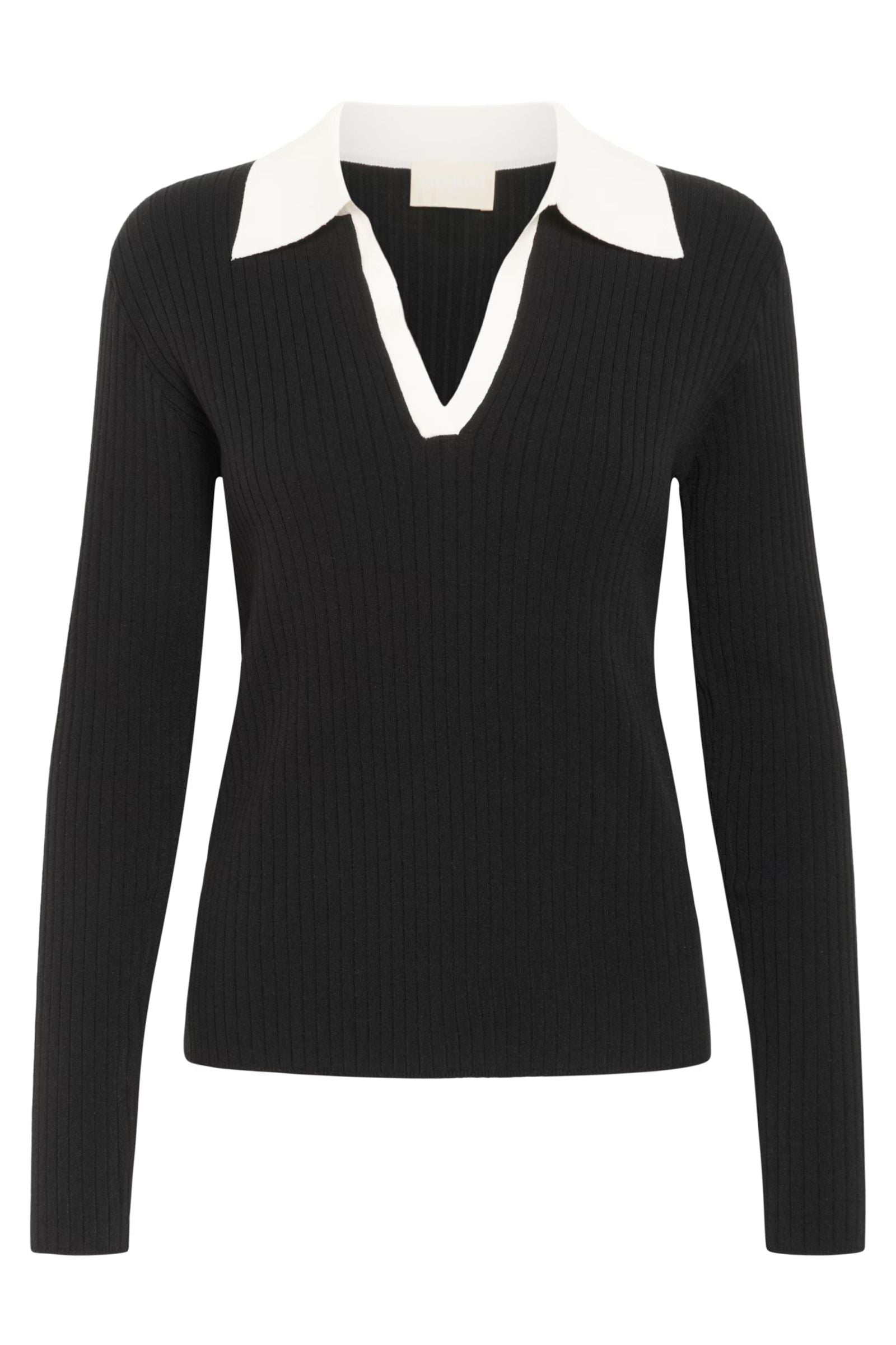 Lidya Polo Pullover in Black