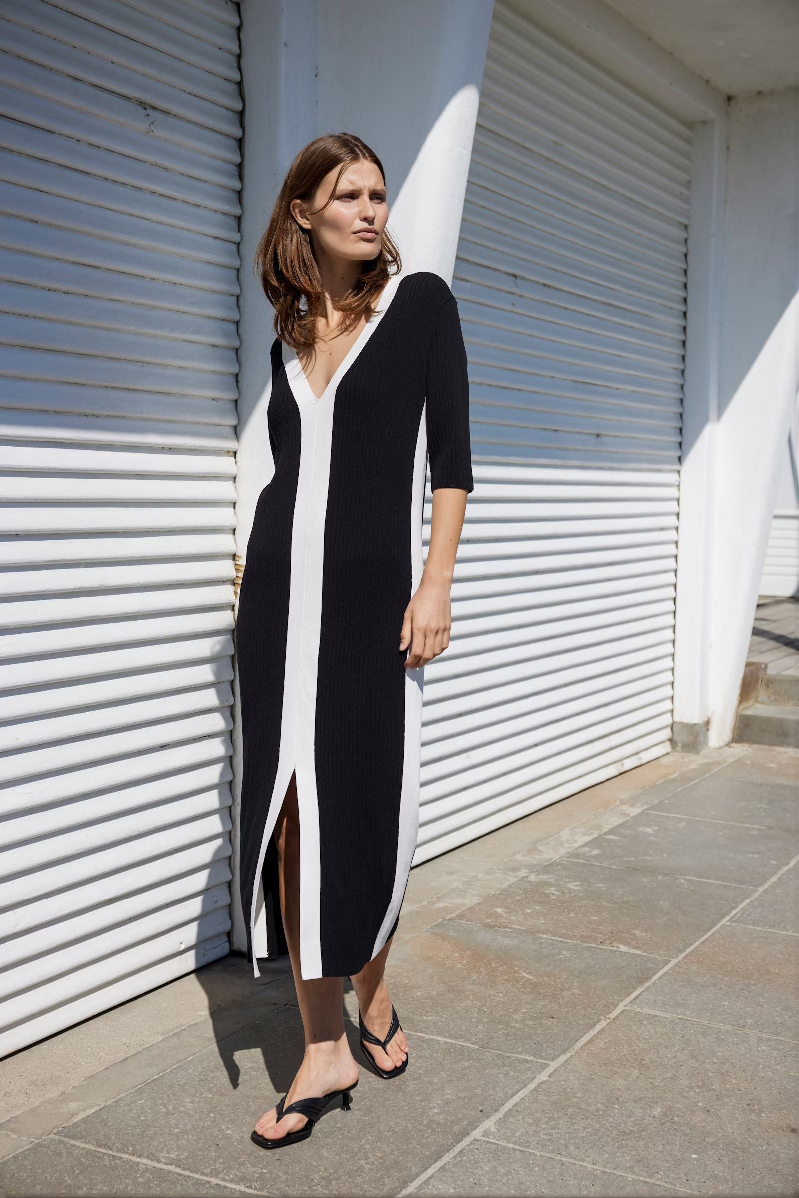 Lidya Block Dress in Black