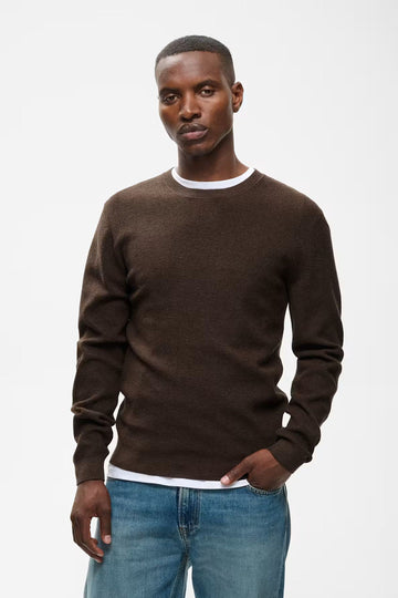 Lagoon Crew Neck Pullover in Turkish Coffee Melange