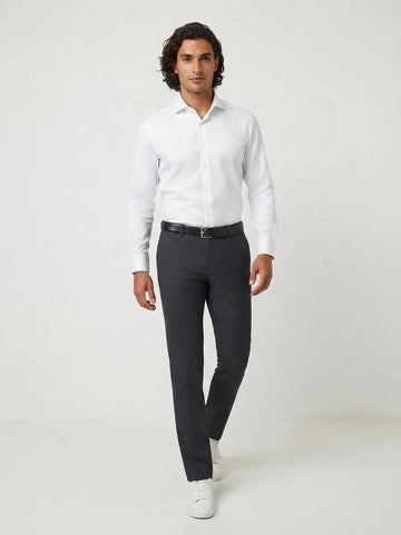 Lou Cotton Chino in Dark Grey Mel