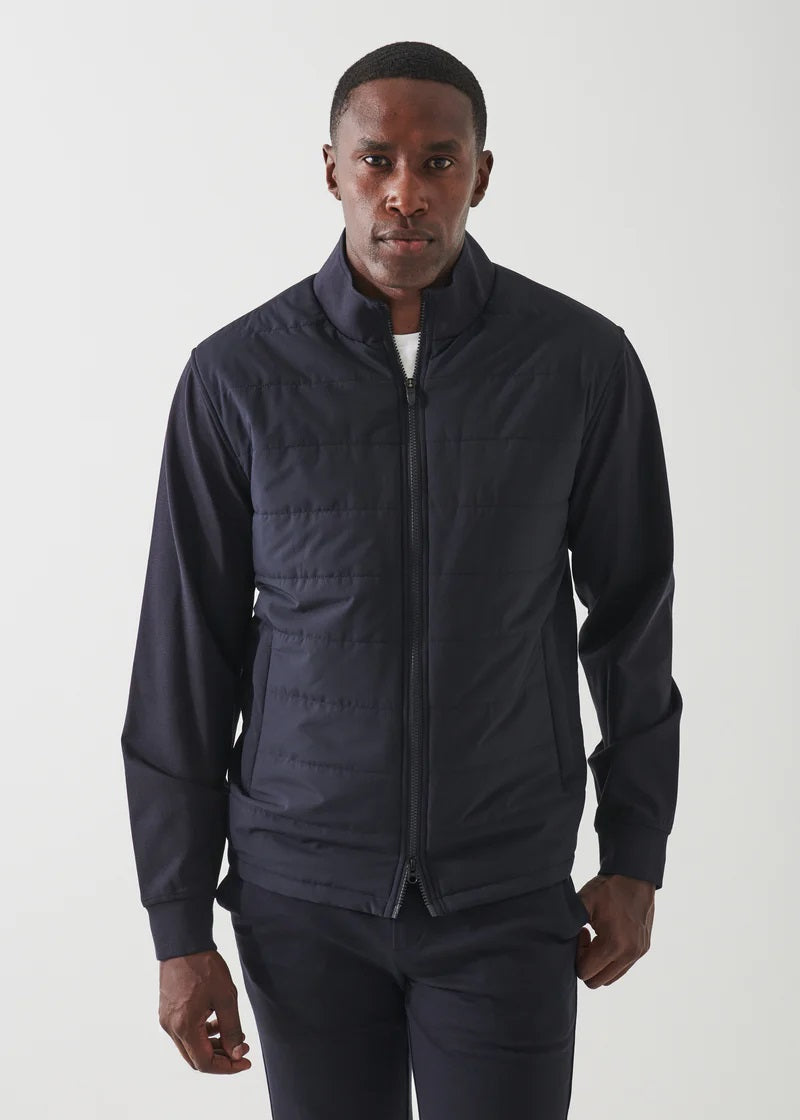 Patrick Assaraf Quilted Bomber Jacket In Navy