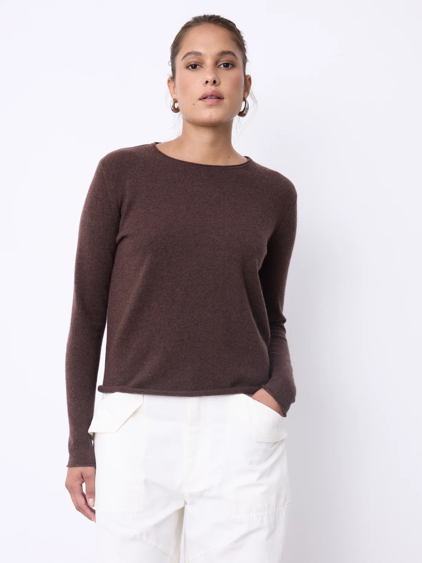 Ayla Cashmere Sweater in Coffee