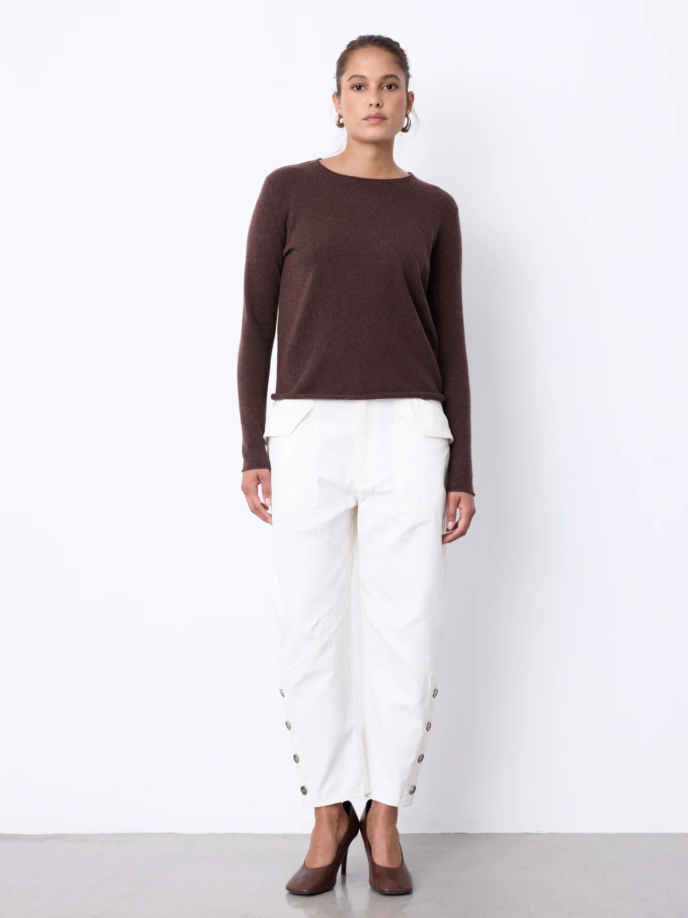 Ayla Cashmere Sweater in Coffee