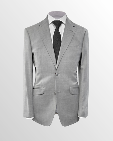 Wool Slim Fit Suit in Silver Grey