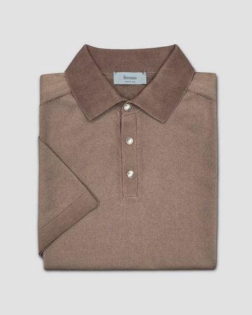 Snap Button Polo in Chestnut
