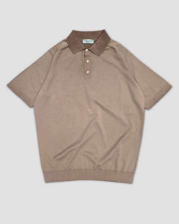 Snap Button Polo in Chestnut