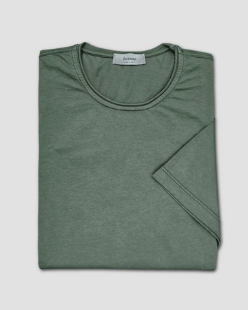 Rolled Collar T-Shirt in Olive