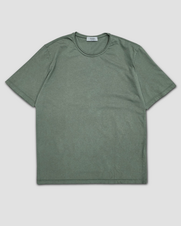 Rolled Collar T-Shirt in Olive