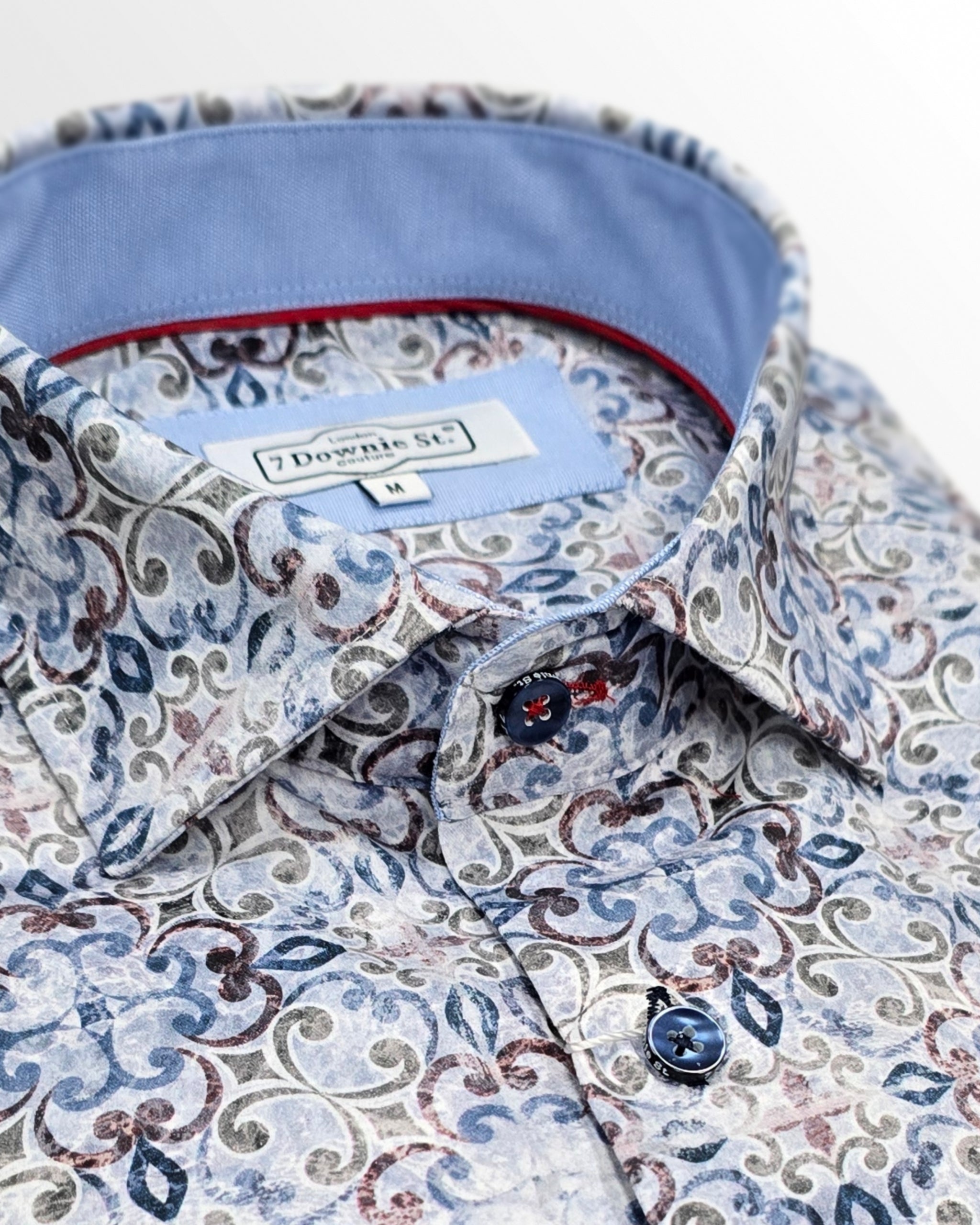 Cotton Blend Stretch Sport Shirt in Weathered Mosaic