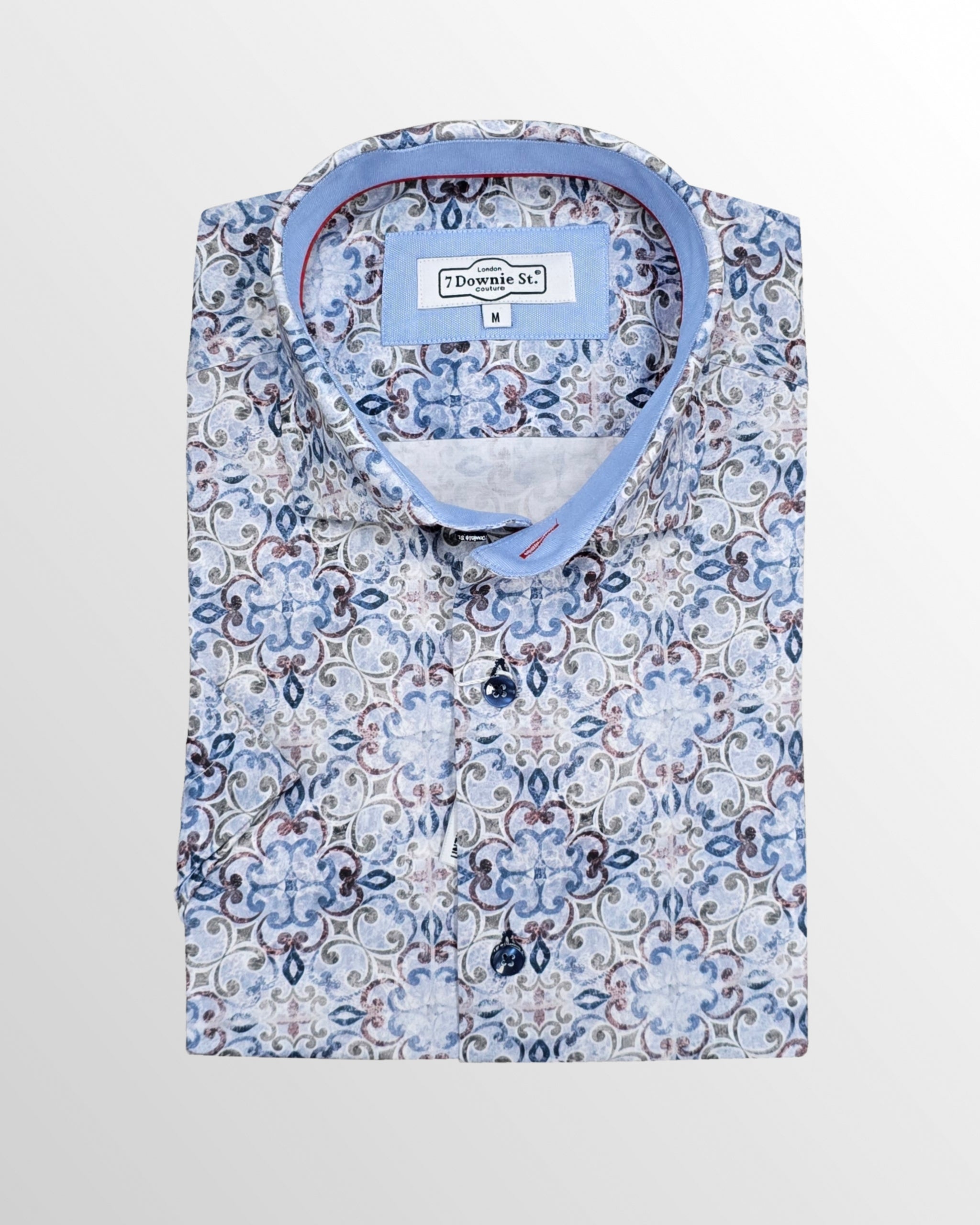 Cotton Blend Stretch Sport Shirt in Weathered Mosaic