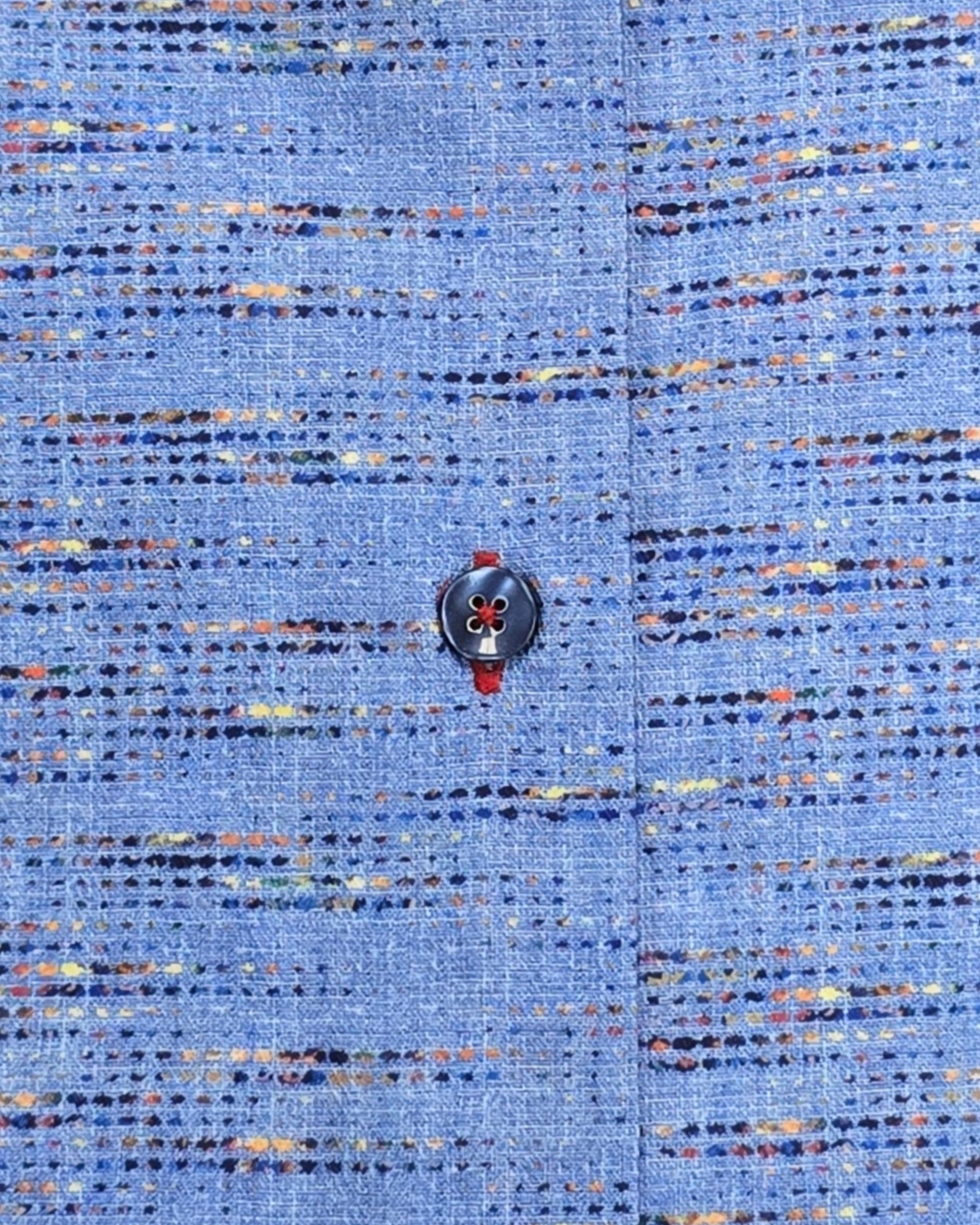 Cotton Blend Sport Shirt in Indigo Multi Stripe