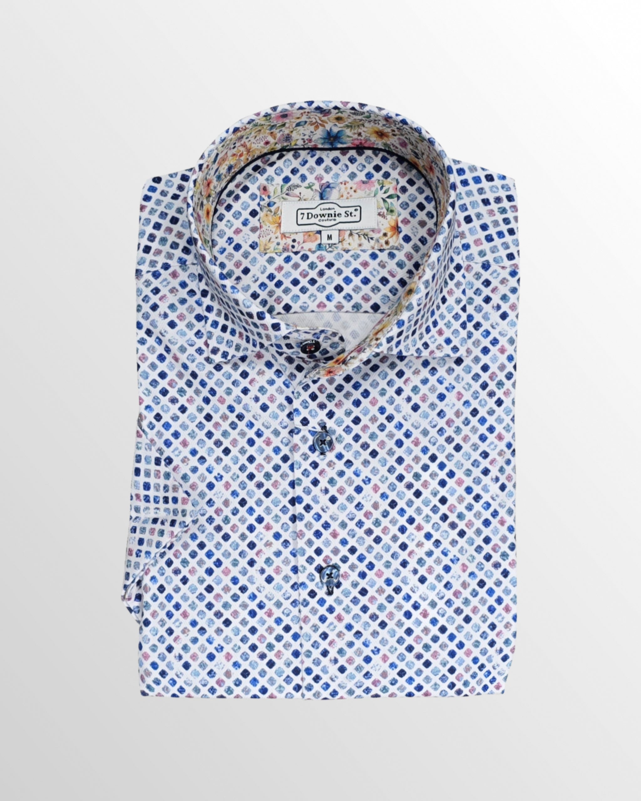 Cotton Blend Stretch Sport Shirt in Weathered Tiles