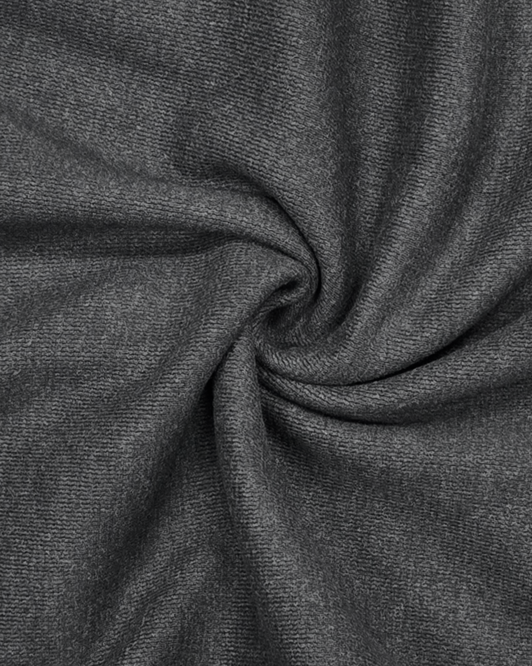 1/4 Zip Sweater in Charcoal with Brown Suede-Look Detailing