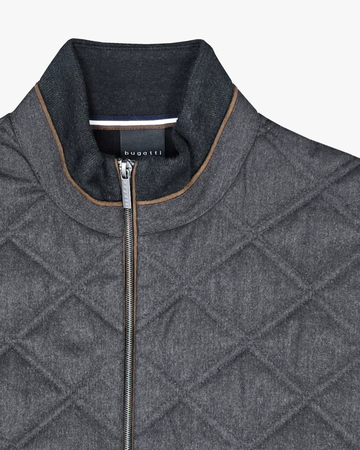 Quilted Front Hybrid Jacket in Dark Grey