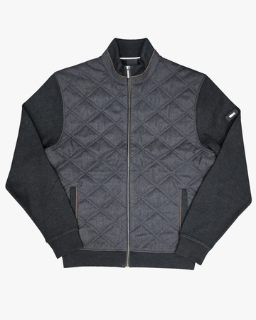 Quilted Front Hybrid Jacket in Dark Grey